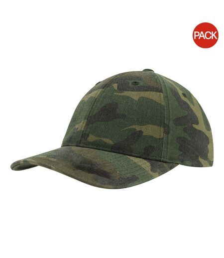 Lot de 2  casquettes de baseball adulte vert camouflage Flexfit