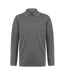 Henbury Mens Coolplus Moisture Wicking Long Sleeve Polo Shirt (Charcoal Gray)