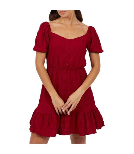 Robe Courte Manches Courtes Femme Rouge Brave Soul