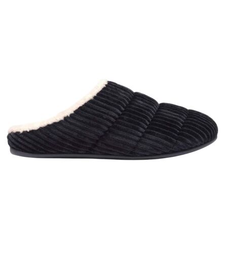 Womens/ladies chrissie corduroy fleece lined slippers navy FitFlop