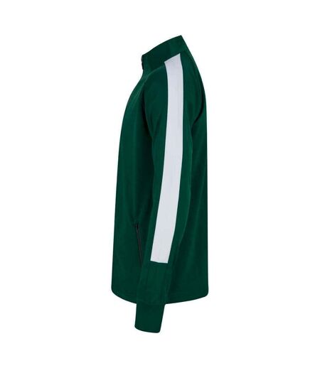 Finden & Hales Mens Knitted Tracksuit Top (Bottle Green/White)