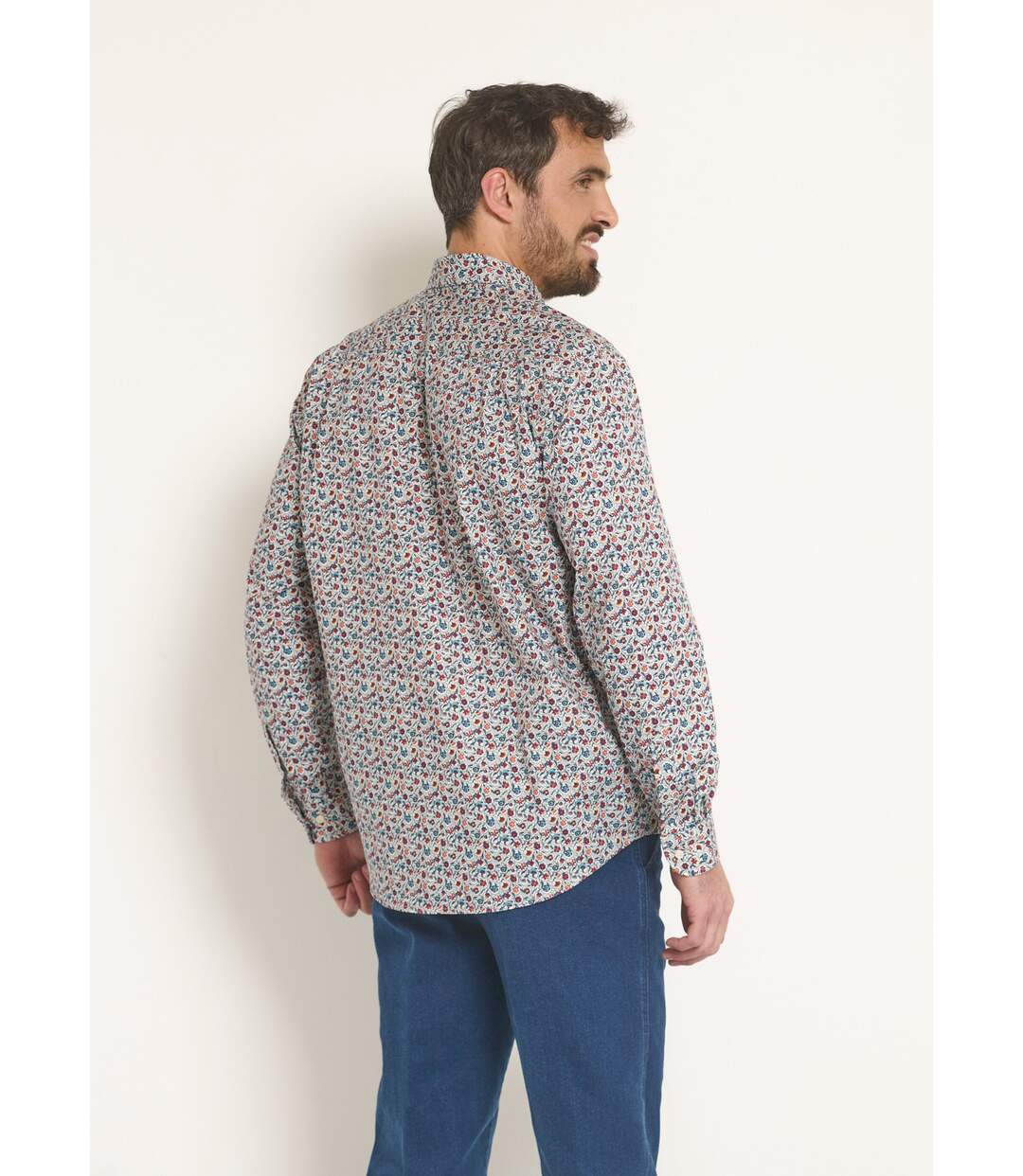 Chemise motif fleuri fantaisie-2