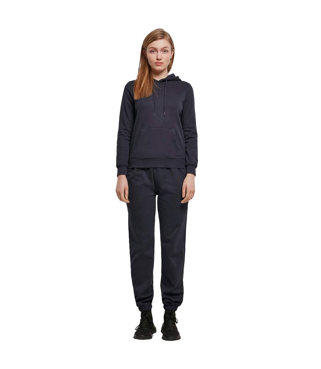 Sweat À Capuche Basic Femme Bleu Marine Build Your Brand-1