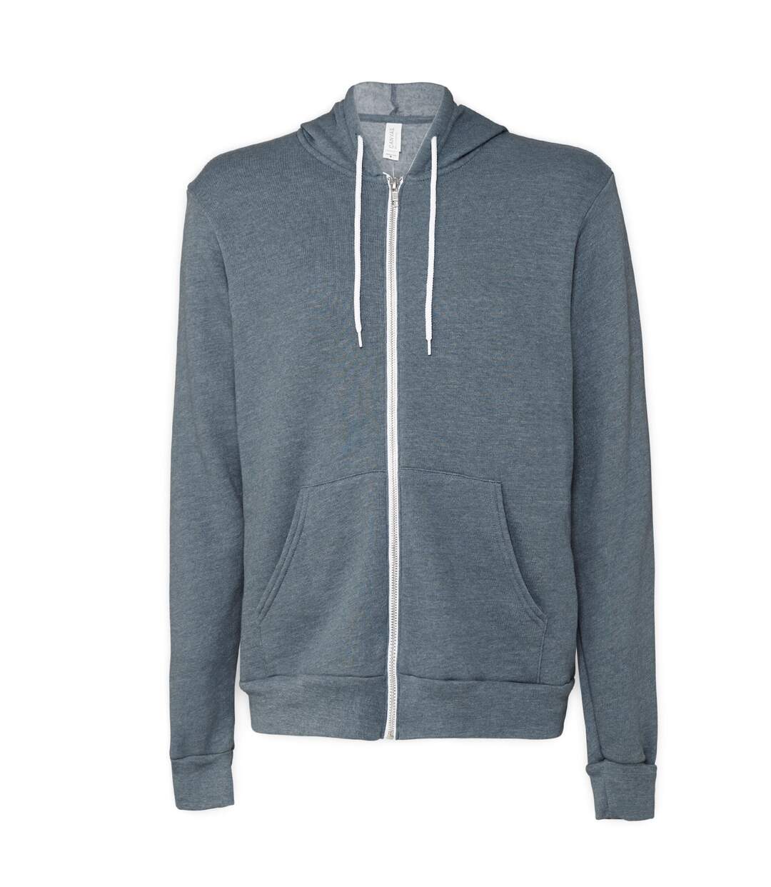 Canvas Unixex Zip-up Polycotton Fleece Hooded Sweatshirt / Hoodie Slate Heather Bella + Canvas-2