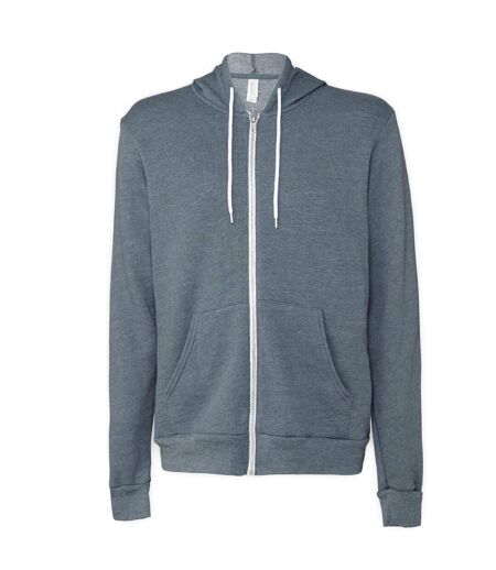 Canvas Unixex Zip-up Polycotton Fleece Hooded Sweatshirt / Hoodie Slate Heather Bella + Canvas