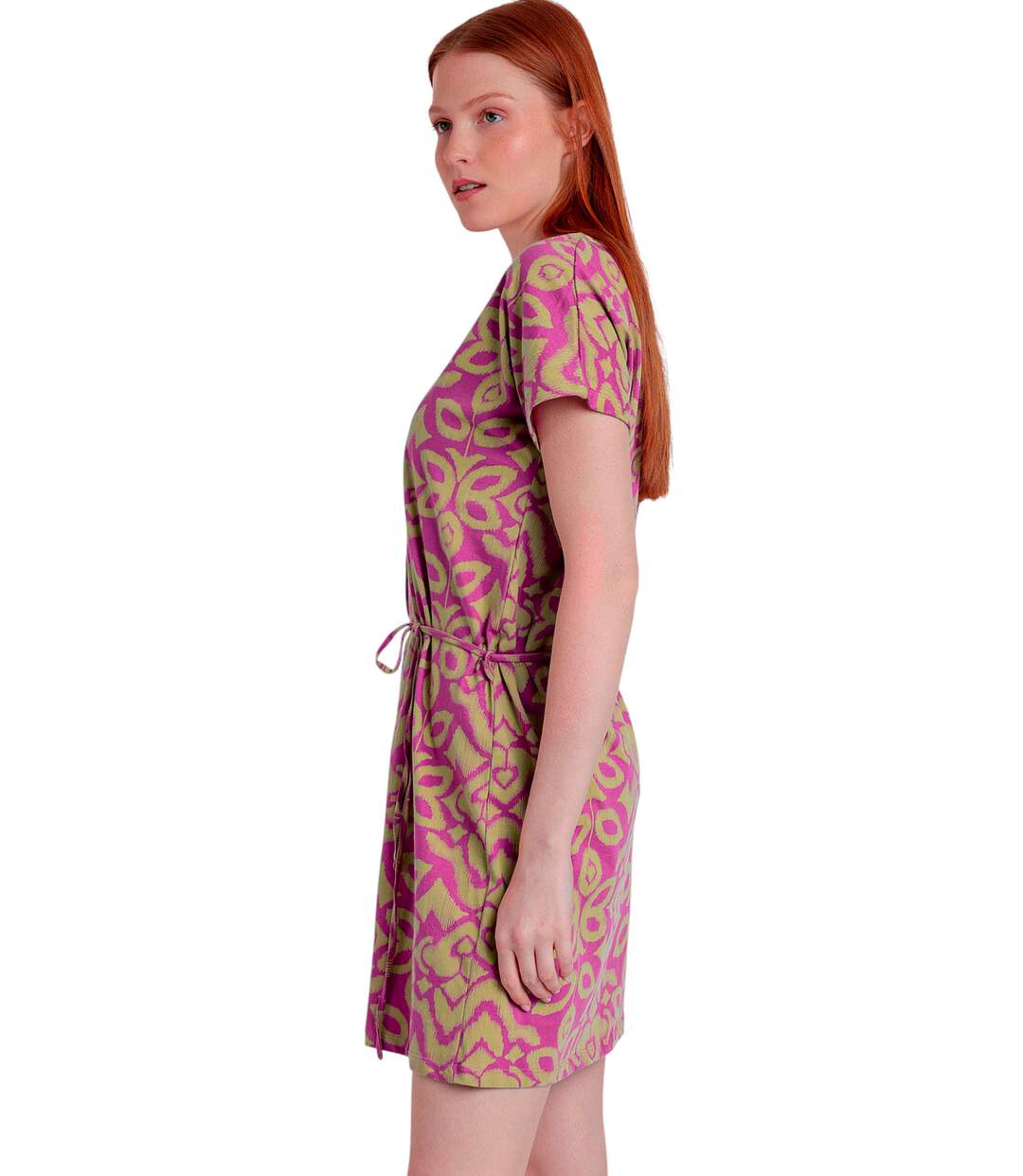 Robe estivale manches courtes Pink And Green Admas-2