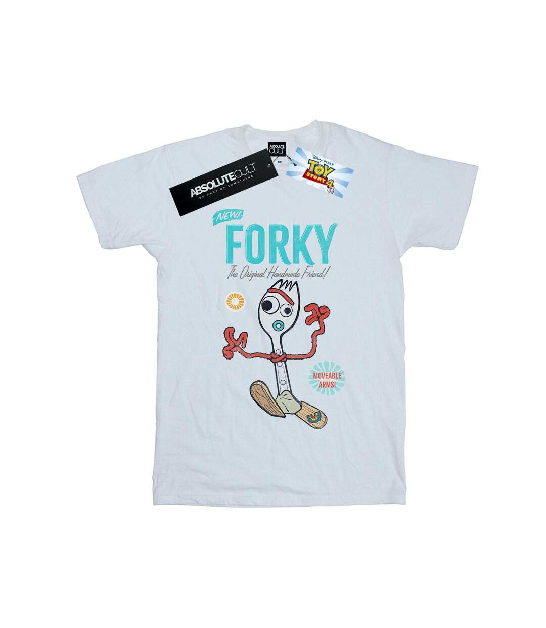 Disney Femmes/Les femmes Toy Story 4 Forky Handmade Friend Coton Boyfriend T-Shirt (Blanc) - UTBI47033-1
