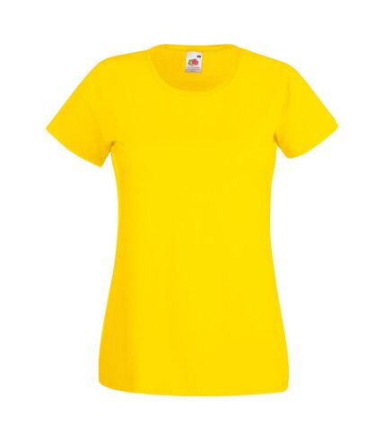 Womens/Ladies Value Fitted Short Sleeve Casual T-Shirt (Bright Yellow) - UTBC3901