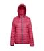 2786 Womens/Ladies Honeycomb Padded Hooded Jacket (Red)