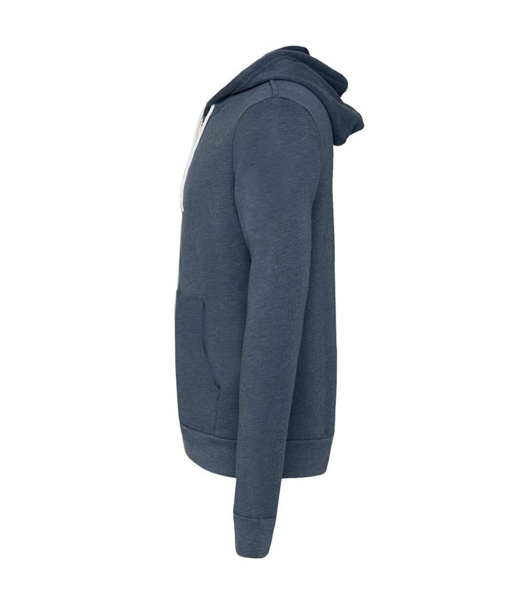 Canvas Sweat À Capuche Et Fermeture Zippée Homme Bleu Marine Chiné Bella + Canvas-3