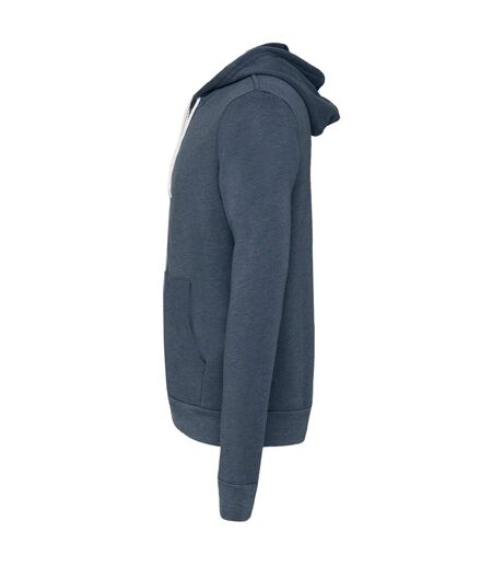 Canvas Sweat À Capuche Et Fermeture Zippée Homme Bleu Marine Chiné Bella + Canvas