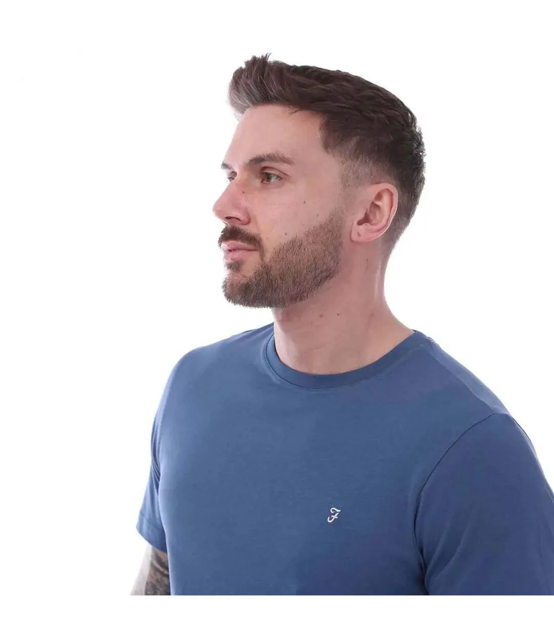 Mens Dean Cotton T-shirt Blue Farah-4