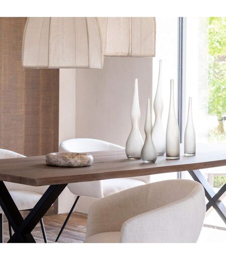 Lot de 3 Vases en Verre Yoko 64cm Grège