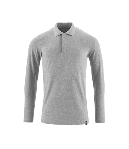 Mens Crossover Long-sleeved Polo Shirt Grey Mascot