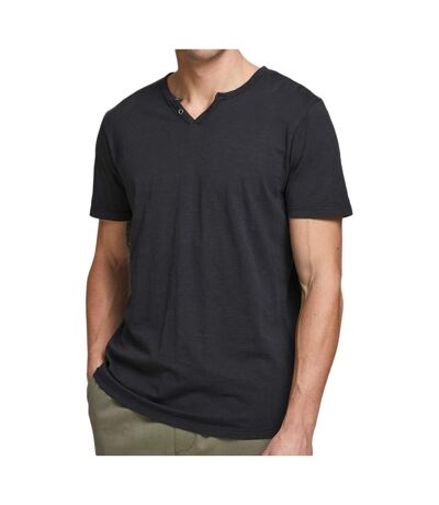 T-shirt noir homme jack & jones split neck - 3xl