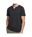 T-shirt noir homme jack & jones split neck - 3xl-1