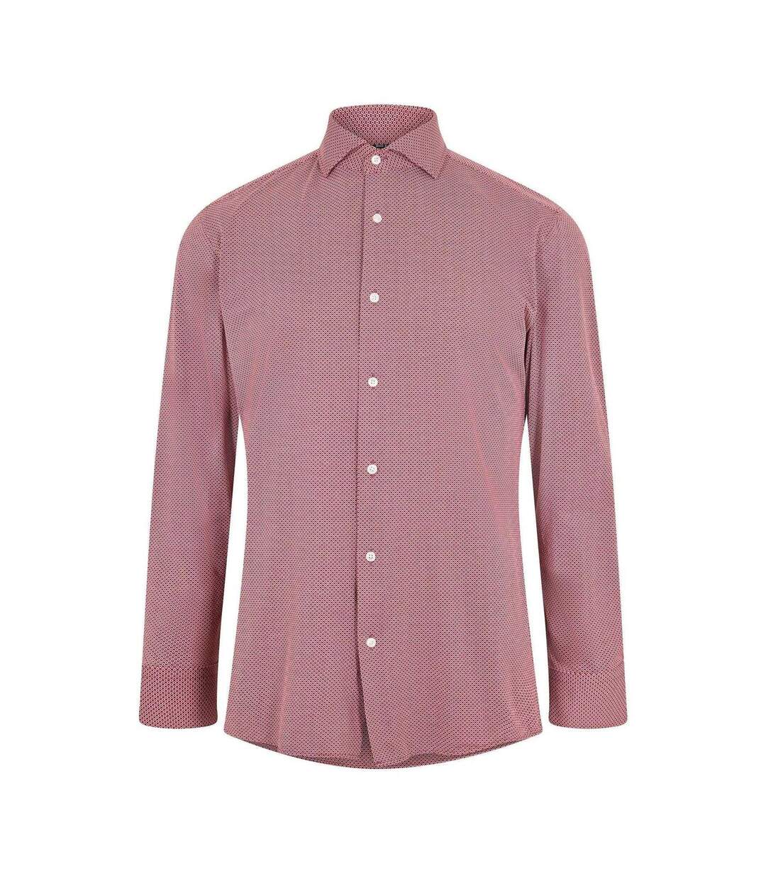 Chemise Habillée Manches Longues Motif/style Géométrique Homme Marron Boss-1