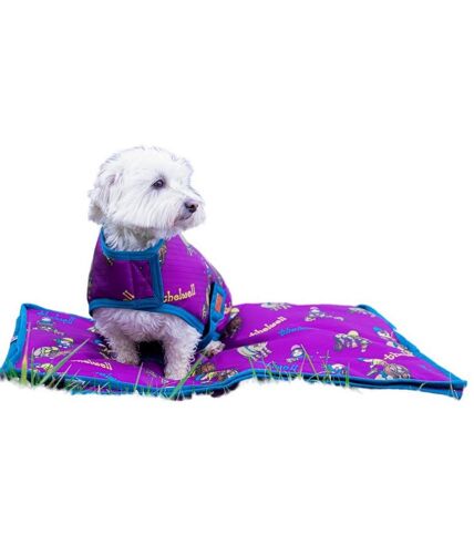 Thelwell collection pony friends dog jacket xllength: 61cm-71cm imperial purple/pacific blue Benji & Flo