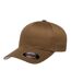 Childrens/kids Wooly Combed Baseball Cap Coyote Brown Flexfit-3