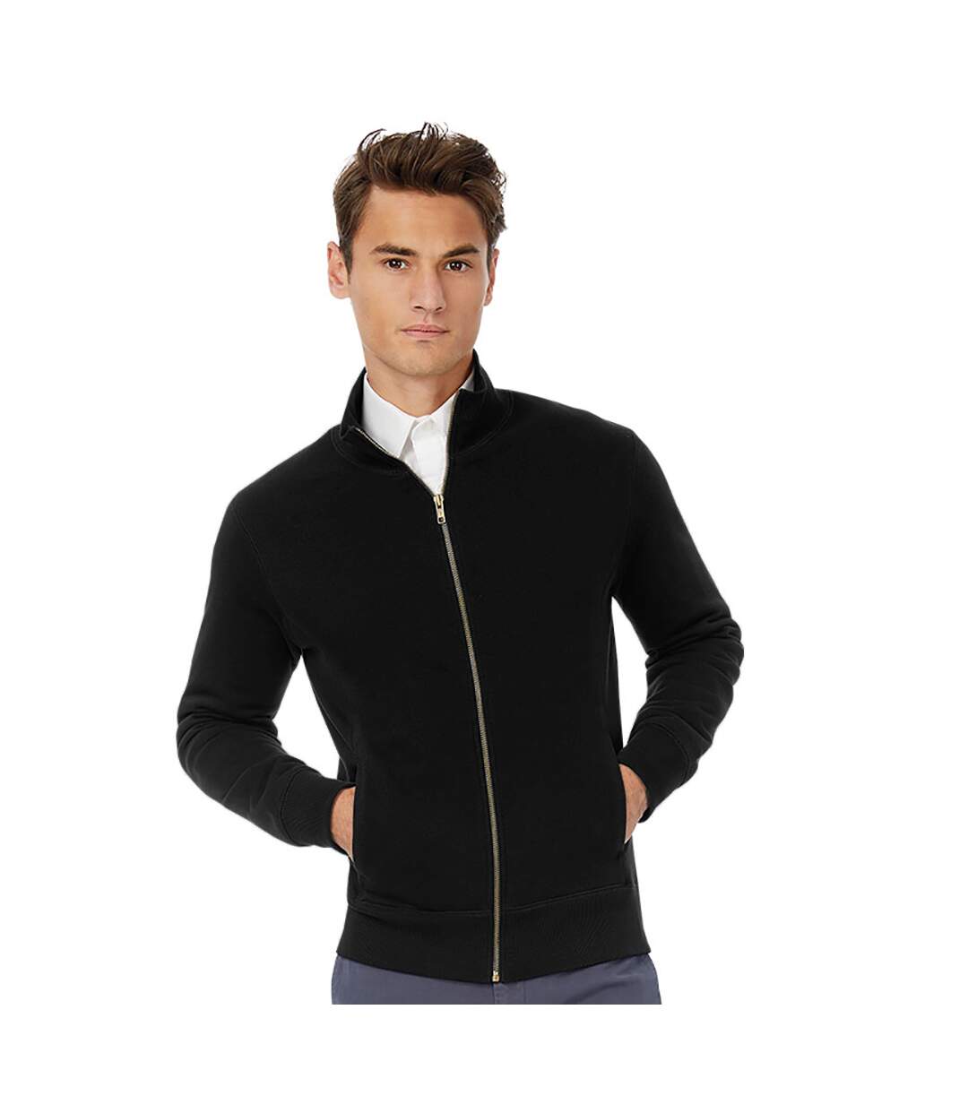 Veste polaire à fermeture zippée homme noir B&C Spider-2