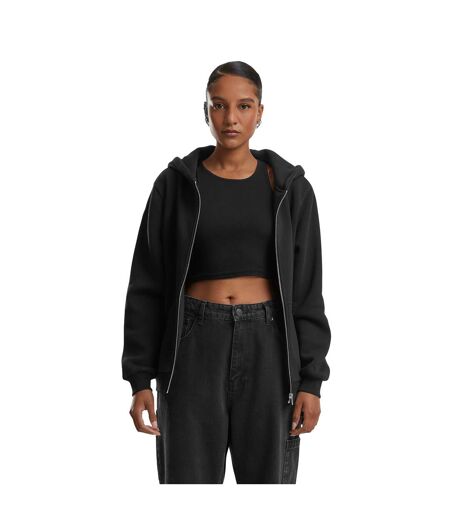 Sweat À Capuche Duveteux Femmes/ladies Noir Build Your Brand