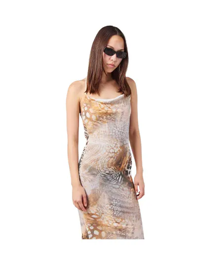 Womens/ladies Animal Print Maxi Dress Multicoloured Grace Jacob