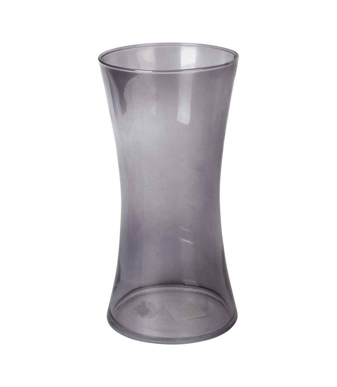 Vase Déco en Verre Cintré 25cm Gris-1