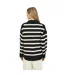 Womens/ladies Striped V Neck Jumper Black Brave Soul-3