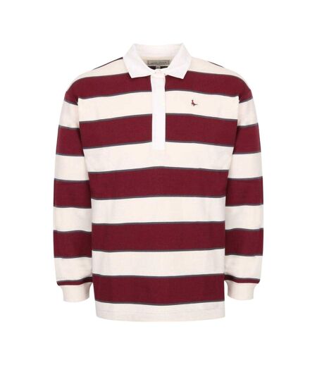 Womens/ladies Stripe Polo Shirt Burgundy Navy Jack Wills