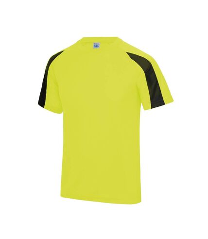 AWDis Cool Mens Contrast Moisture Wicking T-Shirt (Electric Yellow/Jet Black) - UTPC5918