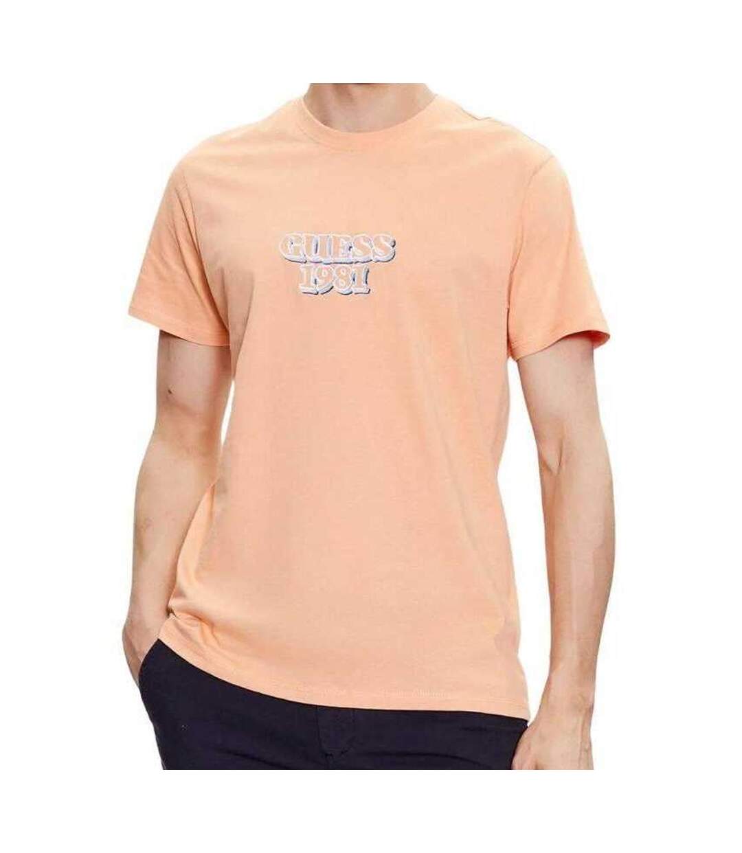 T-shirt Motif/style Logo Homme Orange Guess-1
