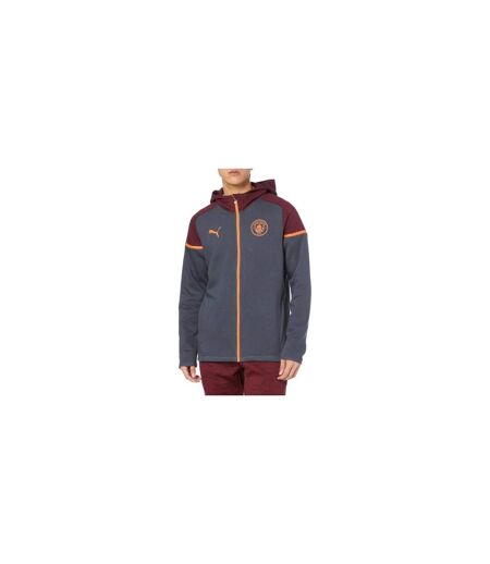 Mens Manchester City Fc Cotton Blend Hooded Jacket Grey Puma