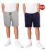 Pack Of 2  Mens Regular Shorts  Light Grey Navy Keanu-1