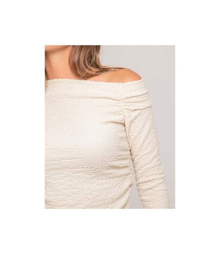 Top manches longues asymétrique texturé FLORITA - Dona X Lisa