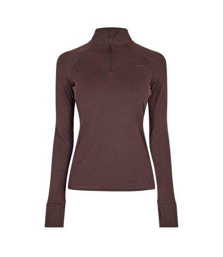 Womens/ladies Plain Long-sleeved Base Layer Top Espresso USA
