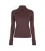 Womens/ladies Plain Long-sleeved Base Layer Top Espresso USA-2