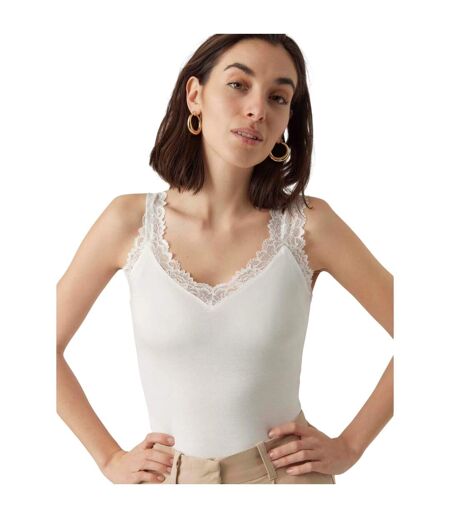 Womens/ladies Rosa Sleeveless Camisole Snow White Vero Moda
