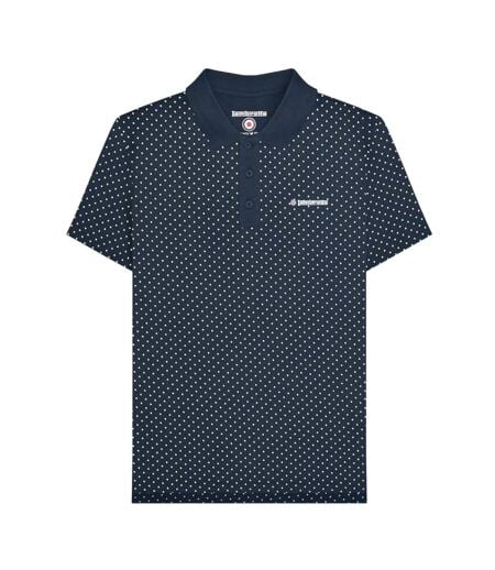 Polo Motif/style À Pois Homme Bleu Marine Lambretta
