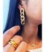 Black and Khaki Rubber Chain Tassel Long Drop Punk Dangle Earring