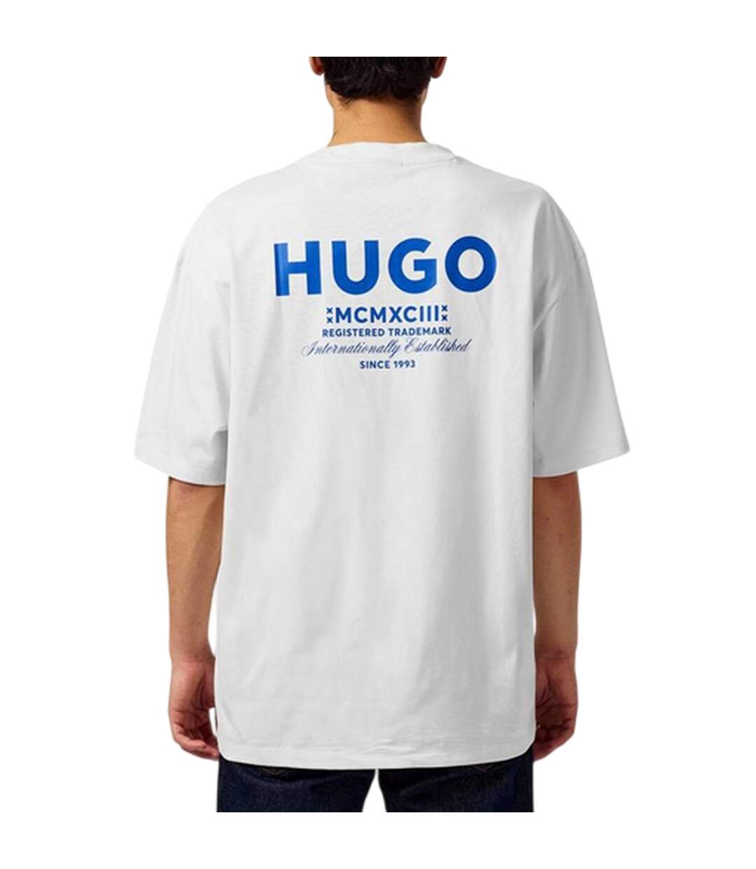 T-shirt Motif/style Imprimé Au Dos Mcmxciii Homme Blanc Bleu Hugo-4