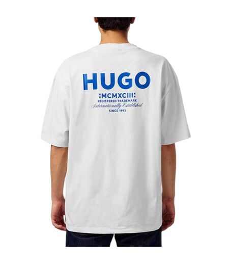 T-shirt Motif/style Imprimé Au Dos Mcmxciii Homme Blanc Bleu Hugo