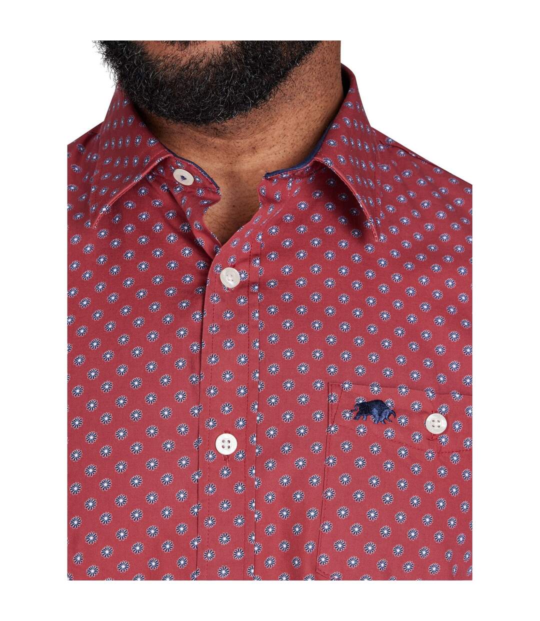 Chemise homme bordeaux Raging Bull-3