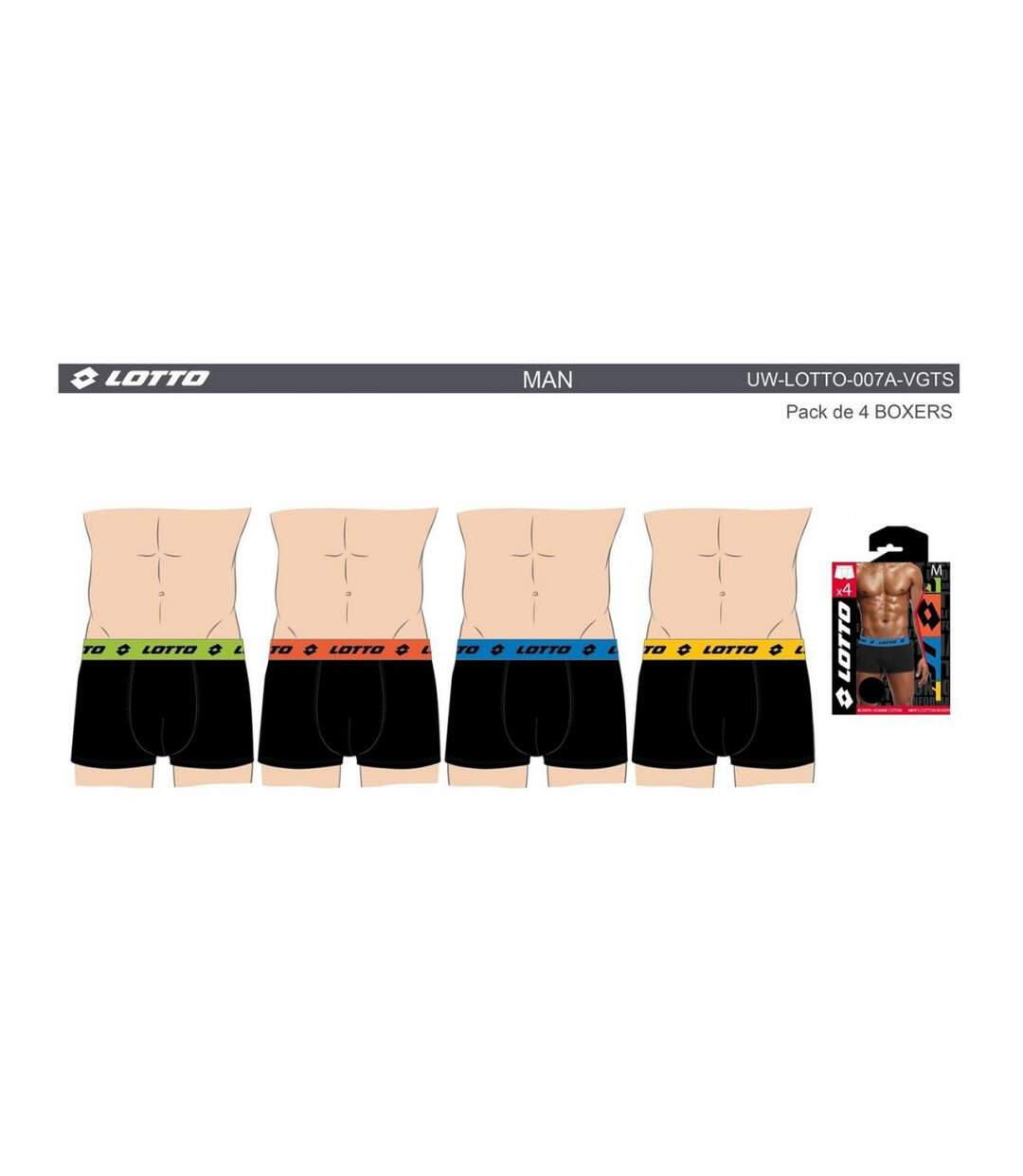 Boxer homme LOTTO - Pack de 4-4