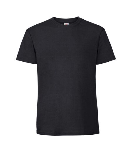 Mens iconic premium ringspun cotton t-shirt black Fruit of the Loom