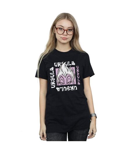 Disney Femmes/Ladies Ursula Take Out Cotton Boyfriend T-Shirt (Noir) - UTBI47940
