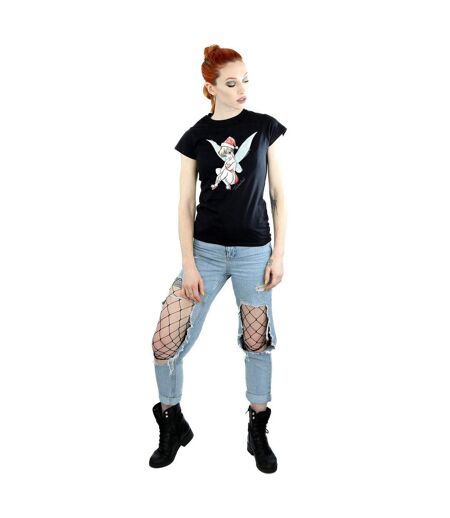 Disney T-shirt en coton Femme/Femme Fée Clochette de Noël (Noir) - UTBI43841