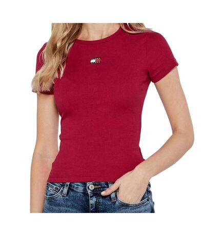 T-Shirt rose foncé femme tommy hilfiger badge - l