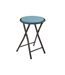 Tabouret Pliant en Velours Cyda 45cm Bleu