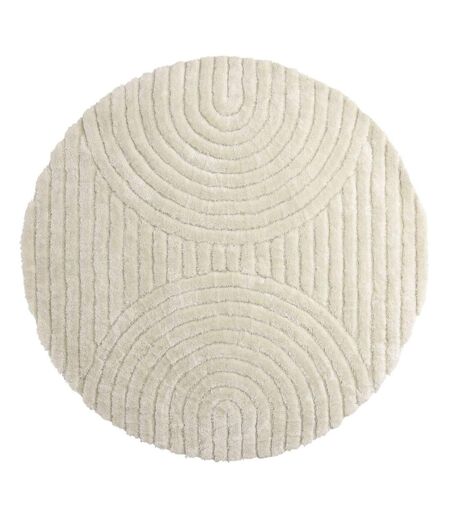 Tapis Déco Texturé Rond Niklas 200cm Blanc