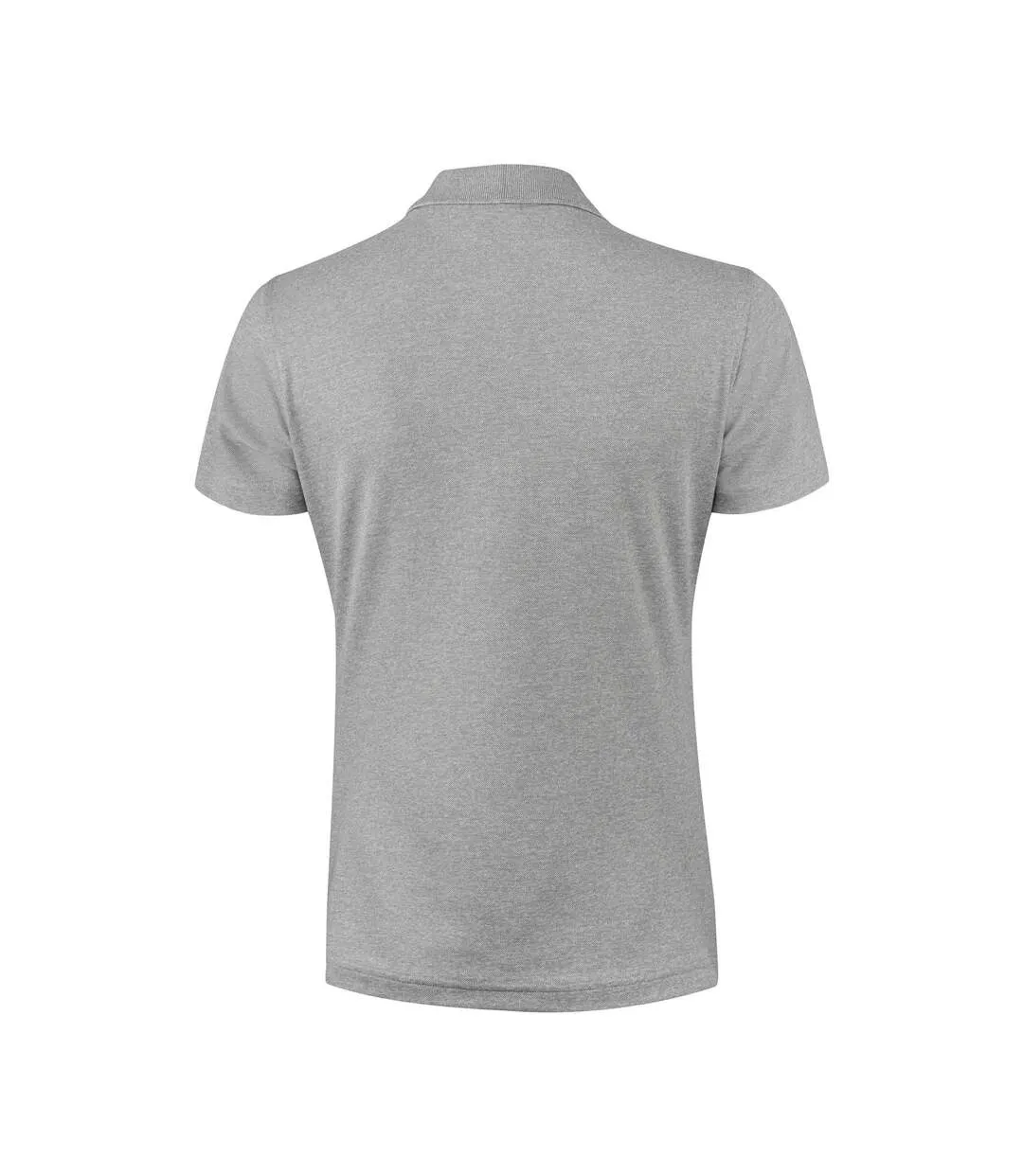 Womens/ladies Smash Polo Shirt Grey Melange Printer RED-2